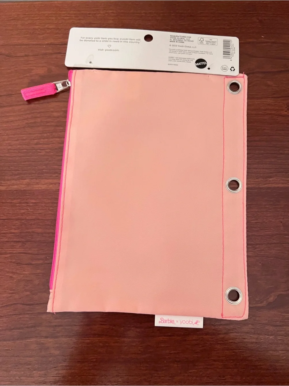 Barbie Yoobi Binder Zip Case Pencil Pouch 3 Ring Pink  & Bic Mechanical Pencil